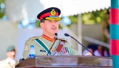 commander national strategic command gen syed aamer raza addressing the ceremony at the passing out parade of the 154th pma long course and 39th technical graduate course at kakul photo ispr