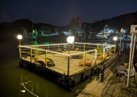 floating restaurant at hiran minar ready floating restaurant at hiran minar ready