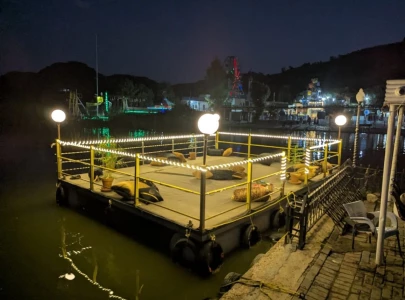 floating restaurant at hiran minar ready floating restaurant at hiran minar ready
