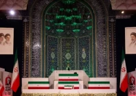 the coffins of iran s slain supreme leader ali khamenei and his family members are pictured at the grand mosalla in tehran photo afp
