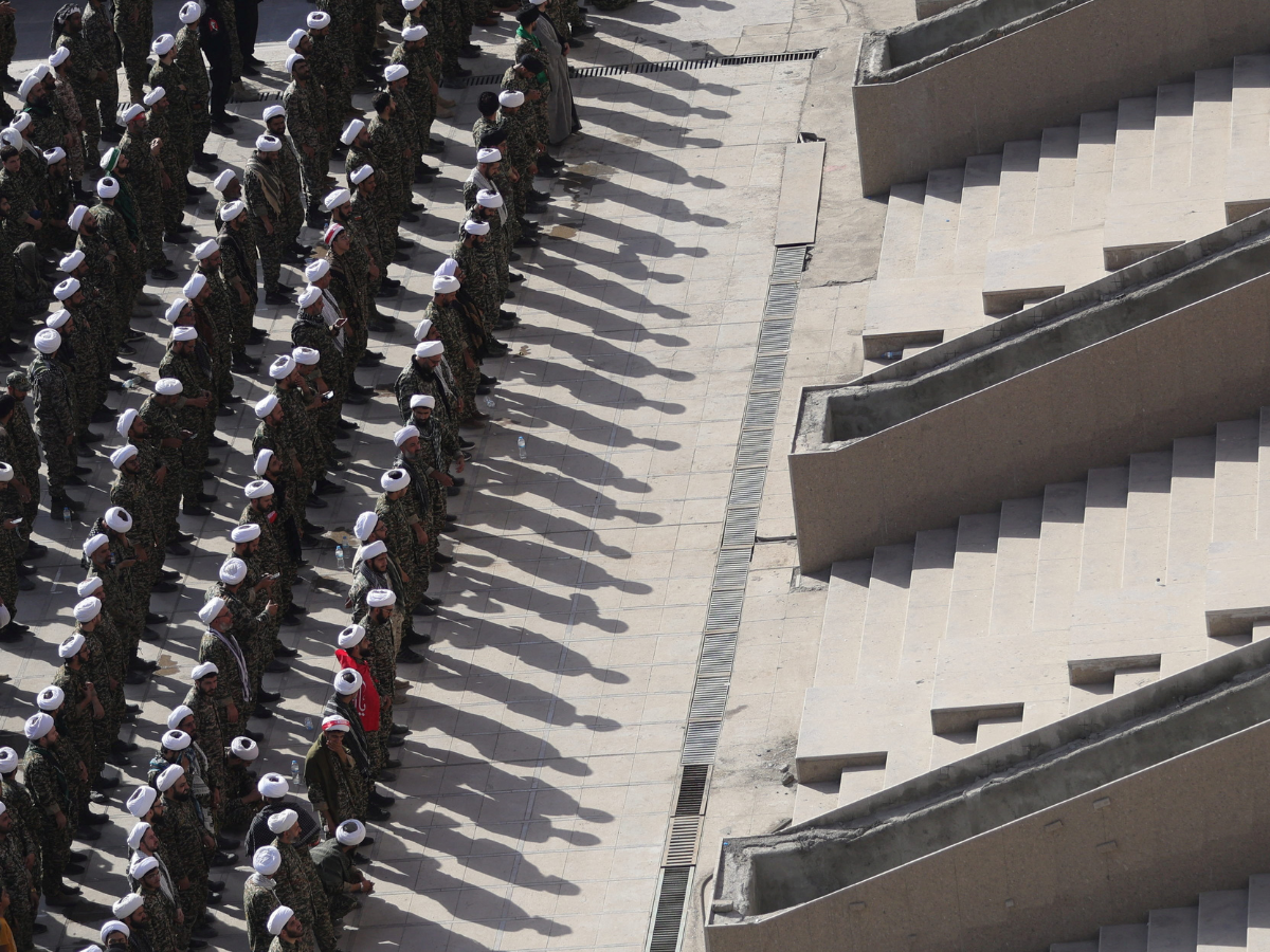 Mourners attend a prayer during a public farewell ceremony to pay their respects to late Supreme Leader Ayatollah Ali Khamenei at the Imam Khomeini Grand Mosalla, in Tehran, Iran. Photo: Reuters