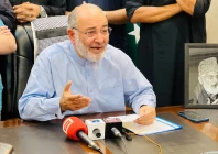 former jamaat e islami ji senator mushtaq ahmad holds press conference in islamabad photo x former jamaat e islami ji senator mushtaq ahmad holds press conference in islamabad photo x