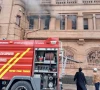 fire broke out at the kmc building on ma jinnah road photo express fire broke out at the kmc building on ma jinnah road photo express