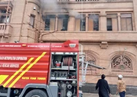 fire broke out at the kmc building on ma jinnah road photo express fire broke out at the kmc building on ma jinnah road photo express