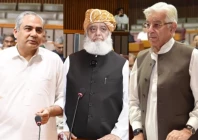 mohsin naqvi l maulana fazlur rehman c and khawaja asif r photos file