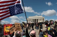 a demonstrator holds an upside down american flag during a no kings protest in front of the lincoln memorial photo reuters a demonstrator holds an upside down american flag during a no kings protest in front of the lincoln memorial photo reuters