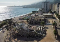 a drone view of the destroyed buildings in the aftermath of the june 24 earthquakes in macuto la guaira state venezuela photo reuters