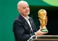 fifa president gianni infantino holds the world cup trophy photo reuters