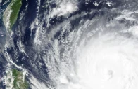 a satellite image shows typhoon bavi as it churns in the pacific ocean photo reuters