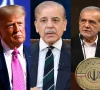 us president donald trump l prime minister shehbaz sharif c and iran president masoud pezeshkian r photos file