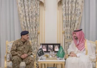 chief of defence forces and chief of army staff field marshal syed asim munir met saudi defence minister prince khalid bin salman in riyadh photo x