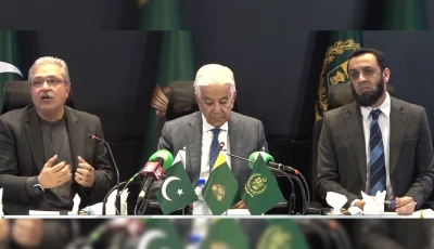 khawaja asif attaullah tarar and ikhtiar wali khan address press conference photo screengrab