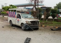 peshawar police vehicle targeted in explosive attack photo express peshawar police vehicle targeted in explosive attack photo express