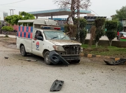 two police personnel injured in ied blast near police vehicle in peshawar
