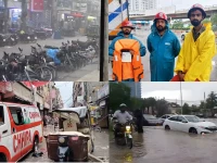 rain in karachi triggers urban flooding disrupting traffic photo express