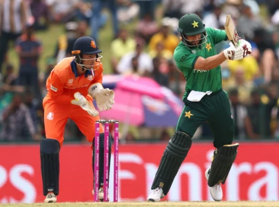 t20 world cup pakistan lose first wicket chasing 148 against netherlands