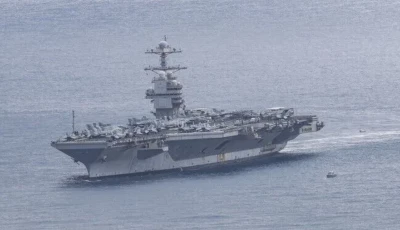 irgc say missiles struck us aircraft carrier destroyer photo anadolu agency