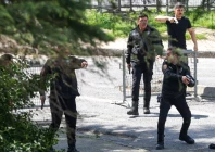 police in action at the scene after gunfire was heard near the building housing the israeli consulate according to a witness in istanbul turkey photo reuters