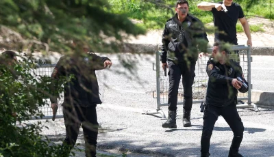 police in action at the scene after gunfire was heard near the building housing the israeli consulate according to a witness in istanbul turkey photo reuters