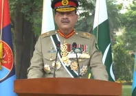 chief of defence forces field marshal asim munir speaking at a grand ceremony to commemorate the completion of one year of pakistan s landmark victory in marka e haq was held at ghq rawalpindi photo radio pakistan