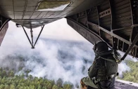 german armed forces bundeswehr combat a wildfire with a ch 53 helicopter in mueritz national park where according to the state of mecklenburg western pomerania around 320 hectares of forest burned on thursday in mueritz national park germany photo reuters