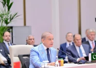 prime minister shehbaz sharif addresses the shanghai cooperation organisation sco summit in bishkek kyrgyzstan on september 1 2026 photo x