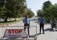 police officers stand at a check post on a road leading to the serena hotel as pakistan prepares to host the us and iran for peace talks in islamabad photo reuters