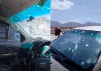 unidentified gunmen opened fire on a vehicle on sariab road in quetta photo express unidentified gunmen opened fire on a vehicle on sariab road in quetta photo express