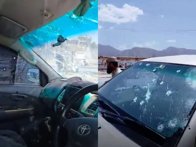 unidentified gunmen opened fire on a vehicle on sariab road in quetta photo express unidentified gunmen opened fire on a vehicle on sariab road in quetta photo express