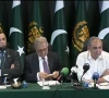 federal ministers azam nazeer tarar mohsin naqvi attaullah tarar address a press conference on k p emergency photo screengrab