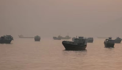 vessels are anchored in the strait of hormuz as seen from musandam oman photo reuters