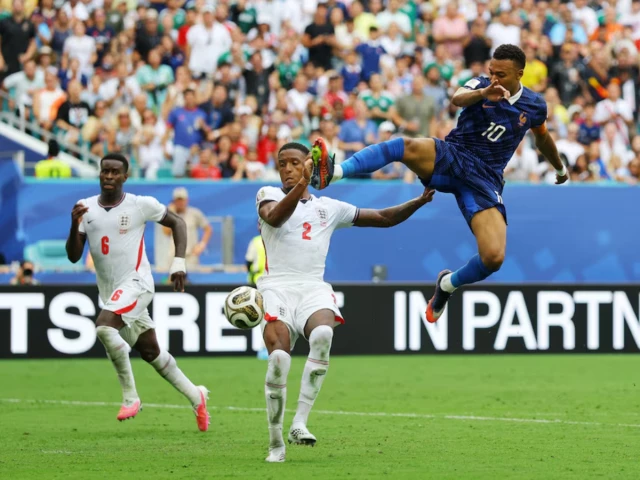 soccer football fifa world cup 2026 bronze final france v england miami stadium miami gardens florida us july 18 2026 france s kylian mbappe in action with england s ezri konsa photo reuters soccer football fifa world cup 2026 bronze final france v england miami stadium miami gardens florida us july 18 2026 france s kylian mbappe in action with england s ezri konsa photo reuters