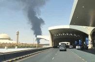 large plume of black smoke rises from the fuel storage depot at king khalid international airport in riyadh saudi arabia photo reuters large plume of black smoke rises from the fuel storage depot at king khalid international airport in riyadh saudi arabia photo reuters