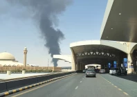 large plume of black smoke rises from the fuel storage depot at king khalid international airport in riyadh saudi arabia photo reuters large plume of black smoke rises from the fuel storage depot at king khalid international airport in riyadh saudi arabia photo reuters