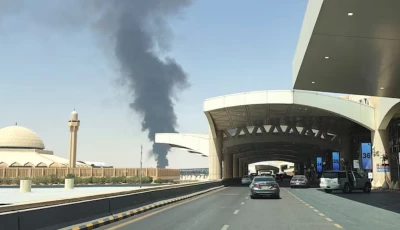 large plume of black smoke rises from the fuel storage depot at king khalid international airport in riyadh saudi arabia photo reuters