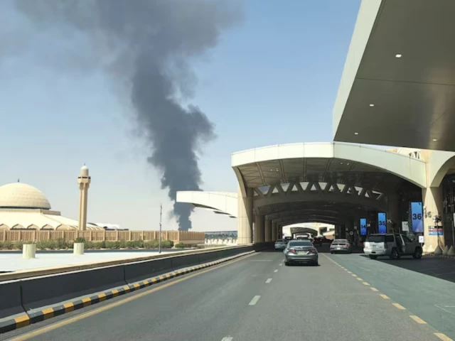 Flames, smoke seen near Riyadh airport, Houthis claim attacks on Saudi capital