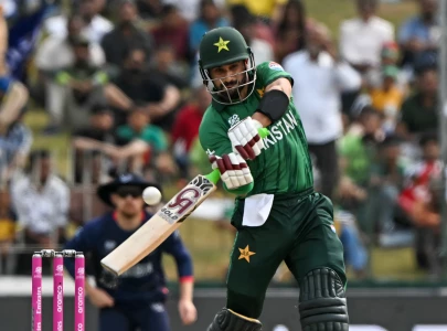 t20 world cup farhan s century powers pakistan to 199 against namibia
