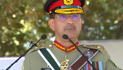 commander national strategic command gen syed aamer raza addressing the ceremony at the passing out parade of the 154th pma long course and 39th technical graduate course at kakul photo screengrab