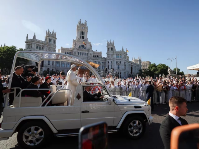 More than a million line Madrid streets to see Pope Leo
