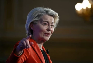 eu chief ursula von der leyen said sunday brussels avoid hitting back at us tariff as it seeks a deal photo reuters