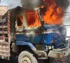 transporters protest block entry points after trucks set on fire in karachi transporters protest block entry points after trucks set on fire in karachi