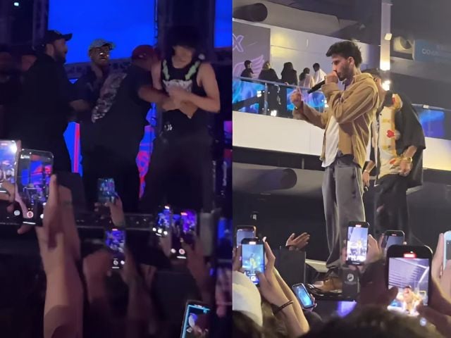 Talha Anjum drags fan on stage after bottle is thrown during concert | The Express Tribune
