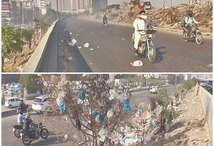 waste plastic bags hang on trees while smoke from burning trash irks bikers on the korangi expressway as the city authorities turn a blind eye to this burning issue photo express waste plastic bags hang on trees while smoke from burning trash irks bikers on the korangi expressway as the city authorities turn a blind eye to this burning issue photo express