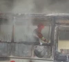 a rescue service official dousing the blaze inside a bus at the government college women university faisalabad on september 30 2026 photo express a rescue service official dousing the blaze inside a bus at the government college women university faisalabad on september 30 2026 photo express