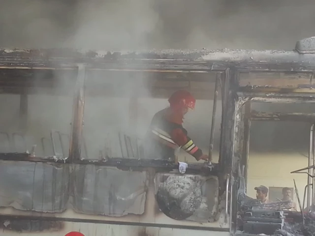 Electric scooter battery fire destroys university bus in Faisalabad