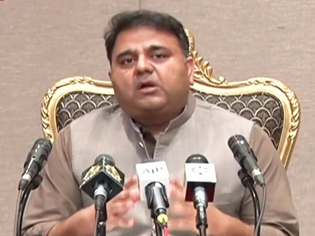 information minister fawad chaudhry addressing media in islamabad screengrab