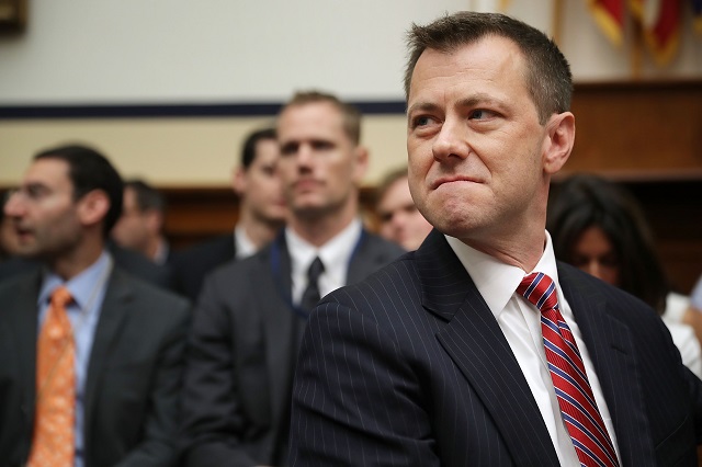 JULY 12: Deputy Assistant FBI Director Peter Strzok prepares to testify before a joint hearing of the House Judiciary and Oversight and Government Reform committees in the Rayburn House Office Building. PHOTO: AFP