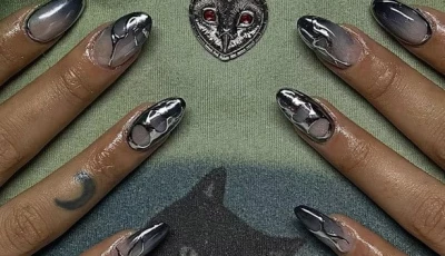 dark chrome nails are taking over here are 15 ideas