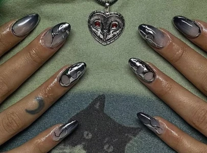 dark chrome nails are taking over here are 15 ideas