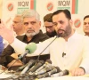 federal health minister mustafa kamal conducting a press conference at the mqm p headquarters in bahadurabad karachi on september 19 2026 photo express